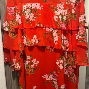 Who What Wear Red Floral Dress